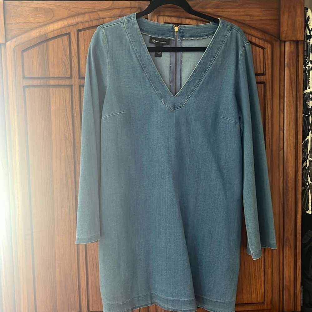 INC international concepts v back denim dress